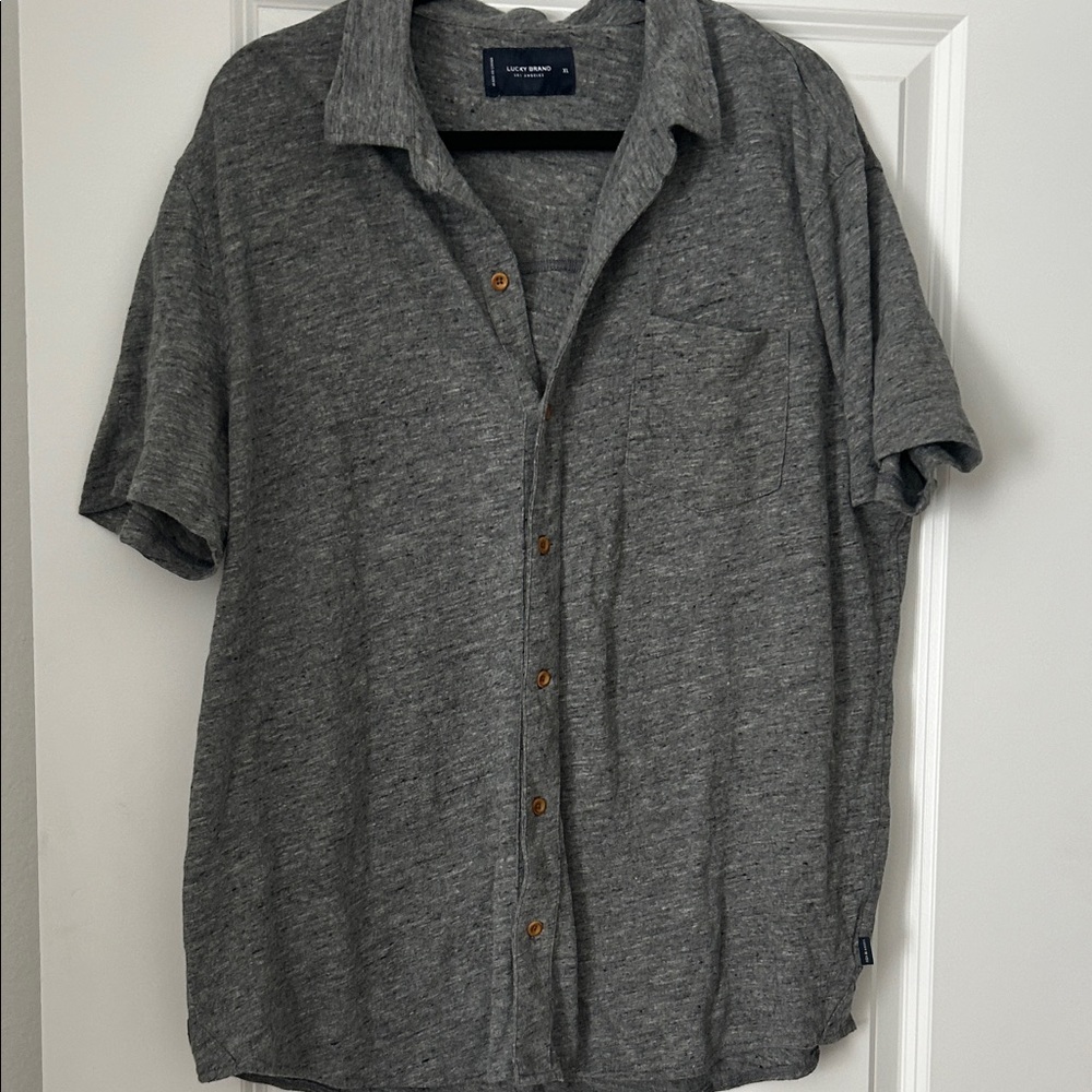Lucky Brand Gray Casual Button-Down Shirt